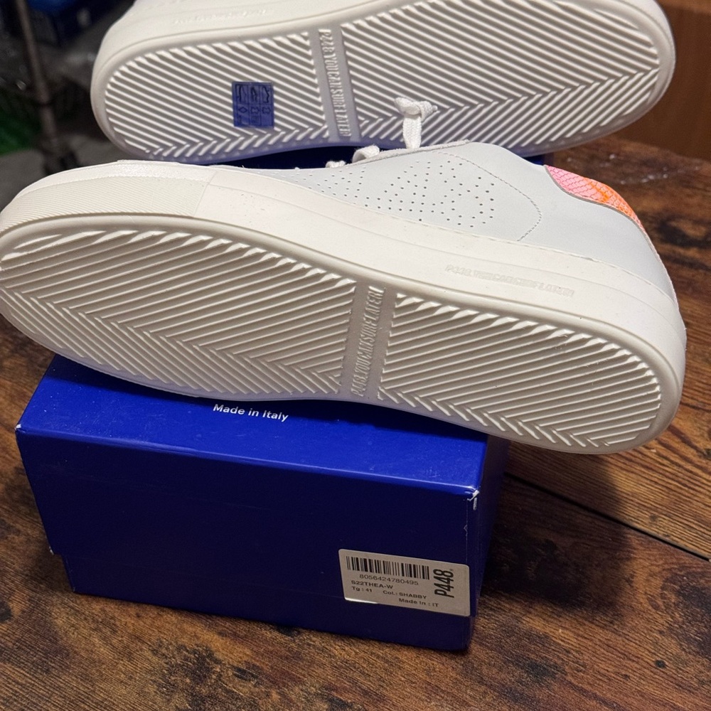 P448 Thea sneakers women’s. White & pink. Size 9.5 US (41 EU). - Picture 6 of 9